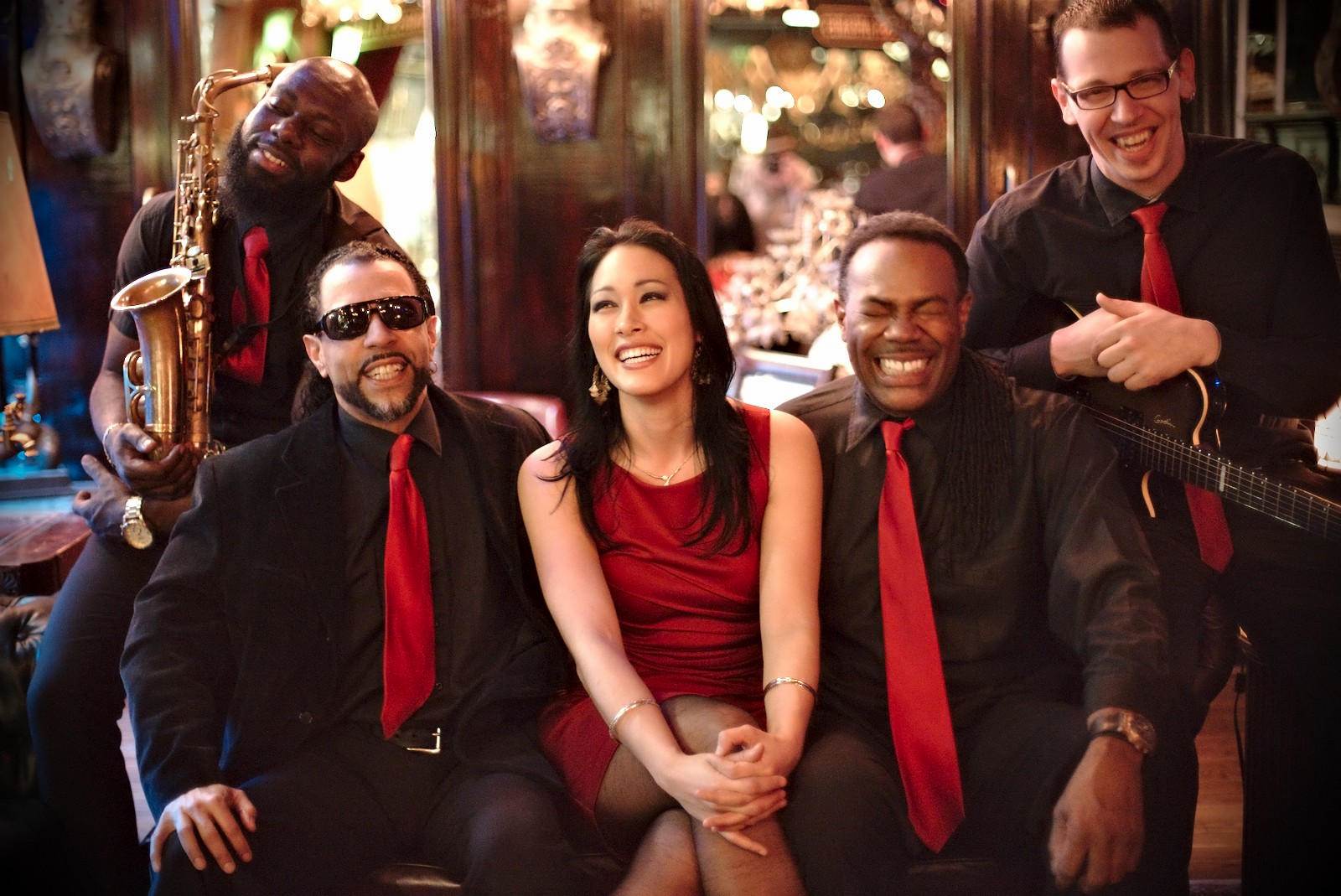 Melina Soochan with fellow performers in Montreal
